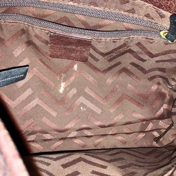 Via Spiga Leather Side Lace up Shoulder Bag with Feather Charm Detail - Picture 11 of 14